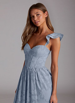 Denisse Powder Blue Corset Maxi Prom Dress image4