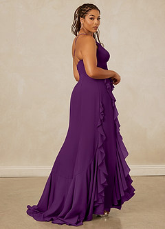 Christian Siriano Bridal for Azazie 1006 Bridesmaid Dresses Grape Mermaid Ruched Chiffon Dress image9