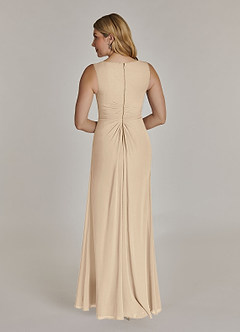 Azazie Manuella Kleider für die Brautmutter A-Linie V-Hals Gefaltet Chiffon Kleid Champagner image7