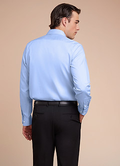 front Jermyn Light Blue 100% Cotton Non-Iron Dress Shirt