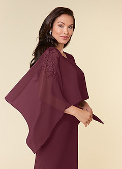 Azazie Maryam vestidos de madre de la novia Vestido de Cabernet de Gasa de Recto con Encaje image4
