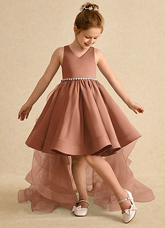 Azazie Julietta Blumenmädchenkleider Ballkleid Cabrio Tüll Kleid Bronzer image5