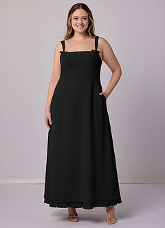 Barbie ♥ Azazie Bridesmaid Dresses Black A-Line Pleated Chiffon Dress image9