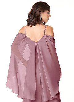 Azazie Cienna Bridesmaid Dresses Vintage Mauve A-Line Off the Shoulder Chiffon Dress image3