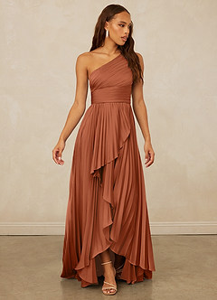 Christian Siriano Bridal for Azazie 1008 Brautjungfernkleider A-Linie One-Shoulder Stretch-Satin Kleid Zedernrose image3