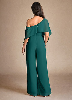 Azazie Halima vestidos de madre de la novia Vestido de Pavo Real de Gasa de Mono/Traje de pantalón con Corte Lateral image3