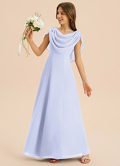 Azazie Lambie Junior Lavender A-Line Pleated Chiffon Dress image2