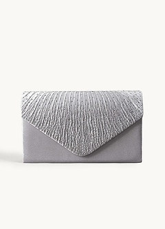 front Rhinestone Satin Clutch Bag