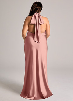 Azazie Velli Abiti da Damigella Abito Sirena in Raso Elasticizzato Collo Alto Rosetta image9