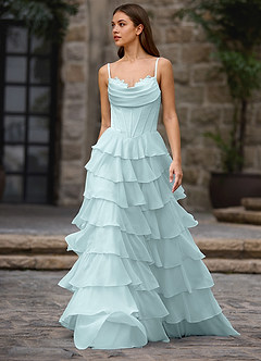 Floralace Mist Ruffled A-line Prom Dress image5