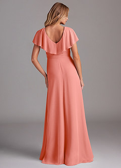 Azazie Lainey Abiti da Damigella Abito A-Line in Chiffon Con Tasche Salmone Rosa image7