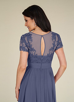 Azazie Annette Abiti per la Madre della Sposa Abito A-Line in Chiffon Pizzo Stormy image6
