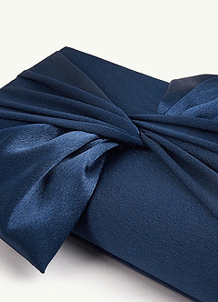 front Satin Twist Bow Clutch