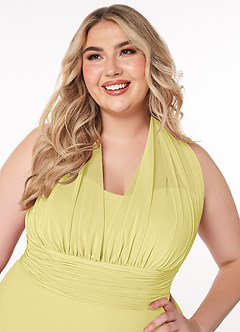 Azazie Fifi Bridesmaid Dresses Lemon Sorbet A-Line Strapless Chiffon Convertible Dress image16