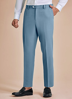front James Light Blue Structured Stretch Dress Pants