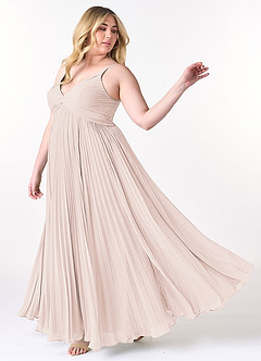 Azazie Raychelle Bridesmaid Dresses Rose Petal A-Line V-Neck Chiffon Dress image9