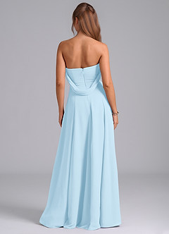 Azazie Almina Venta Final Vestido de Azul Cielo de Gasa de Corte en A Convertible con Vestidos sin tirantes image7