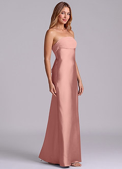 Azazie Ailanie Brudtärnklänningar Klä av Tubklänning i Stretch Satin Axelbandslös Rosett image4