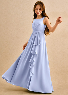 Azazie Chibi Girls Formal Flower Girl Dresses Ice A-Line Pleated Chiffon Dress image5