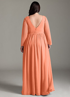 Azazie Teton Robes de demoiselle d'honneur de maternité Robe Trapèze Manche longue Longueur ras du sol Mousseline de soie image8