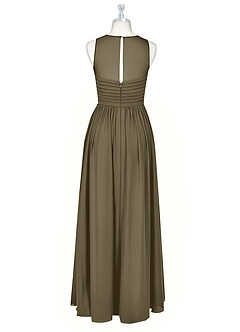 Azazie Nina Abiti da Damigella Abito A-Line in Chiffon Plissettato Willow Green image7