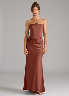 Azazie Debby Bridesmaid Dresses Auburn Mermaid Strapless Stretch Satin Convertible Dress image5