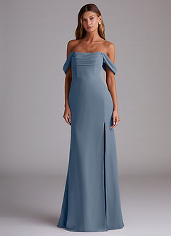 Azazie Saige Bridesmaid Dresses Twilight A-Line Off the Shoulder Chiffon Convertible Dress image3