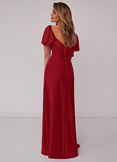 Barbie ♥ Azazie Bridesmaid Dresses Scarlet A-Line Pleated Chiffon Dress image3