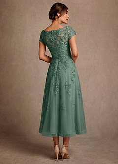 Azazie Jolanda Klänningar till brudens mor Klä A-Line i Spets Eukalyptus image2