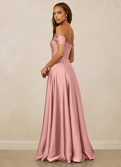 Christian Siriano Bridal for Azazie 1002 Bridesmaid Dresses Rosette A-Line Off the Shoulder Stretch Satin Convertible Dress image3