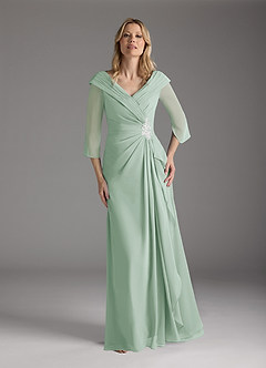 Azazie Jaycee Mother of the Bride Dresses Agave A-Line Chiffon Dress image5