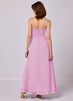 Barbie ♥ Azazie Bridesmaid Dresses Candy Pink A-Line Pleated Chiffon Dress image6