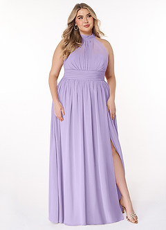 Azazie Iman Bridesmaid Dresses Lilac A-Line A-Line Ruched Chiffon Dress image11