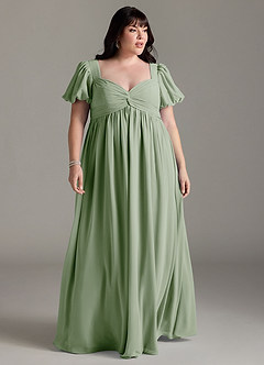 Azazie Madisynn Vestidos de dama de honra para maternidade Vestir Arco Comprimento do chão Chiffon image5