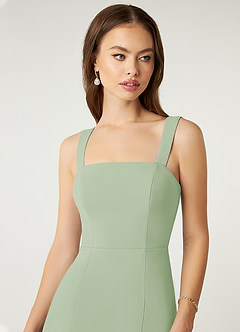 Azazie Alara Brautjungfernkleider Etui Seitliche Cut-Outs Stretch-Chiffon Kleid Staubiger Salbeigrün image6