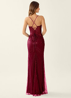 Magnolia Burgundy Mermaid Sequined embroidery Prom Dress image2