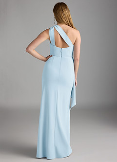 Azazie Maive Venta Final Vestido de Black de Crepé elástico de Corte Recto con Volante image5