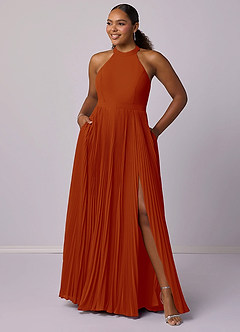 Barbie ♥ Azazie Bridesmaid Dresses Paprika A-Line Pleated Chiffon Dress image5