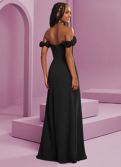 Barbie ♥ Azazie Jurken voor bruidsmeisjes Converteerbaar Jurk van Chiffon met A-Lijn Off the Shoulder Zwart image9
