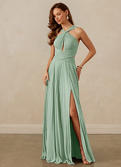 Christian Siriano Bridal for Azazie 1009 Bridesmaid Dresses Agave A-Line Pleated Chiffon Dress image8