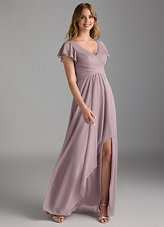 Azazie Omari Bridesmaid Dresses Dusk A-Line Mesh Dress image2