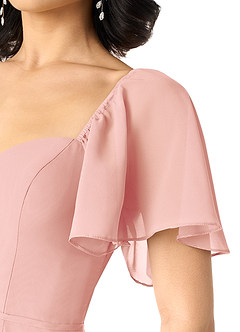 Azazie Chloe Bridesmaid Dresses Rosette A-Line Sweetheart Neckline Chiffon Dress image6