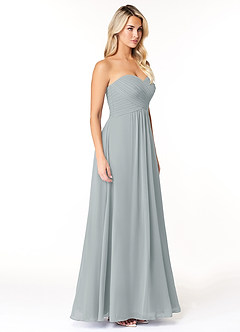 Azazie Yazmin Bridesmaid Dresses Dolphin Grey A-Line Sweetheart Neckline Chiffon Convertible Dress image5