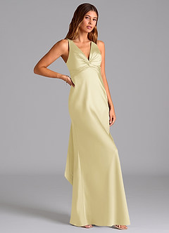 Azazie Hati Suknie dla druhen Syrena Satyna elastyczna Do ziemi Sukienka image1