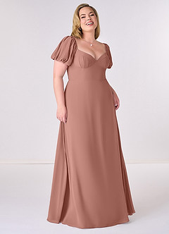Barbie ♥ Azazie Bridesmaid Dresses Cedar Rose A-Line Pleated Chiffon Dress image7