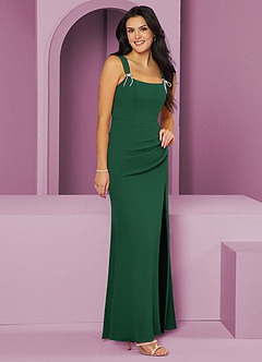 Barbie ♥ Azazie Jurken voor bruidsmeisjes Jurk van Chiffon met Zeemeermin Geplooid Donkergroen image9