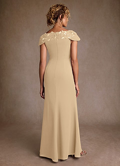 Azazie Betania Mother of the Bride Dresses Champagne Mermaid Sequins Chiffon Dress image2