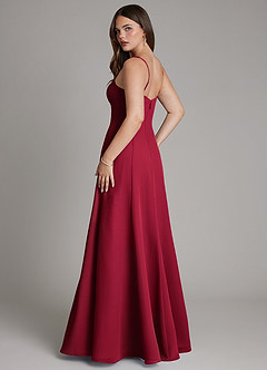 Azazie Nyla Abiti da Damigella Abito A-Line in Chiffon Scollo quadrato Borgogna image7