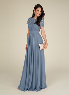 Azazie Annette Mother of the Bride Dresses Twilight A-Line Lace Chiffon Dress image4