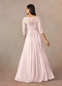 Azazie Hayek Final Sale Agave A-Line V-Neck Lace Chiffon Dress image4